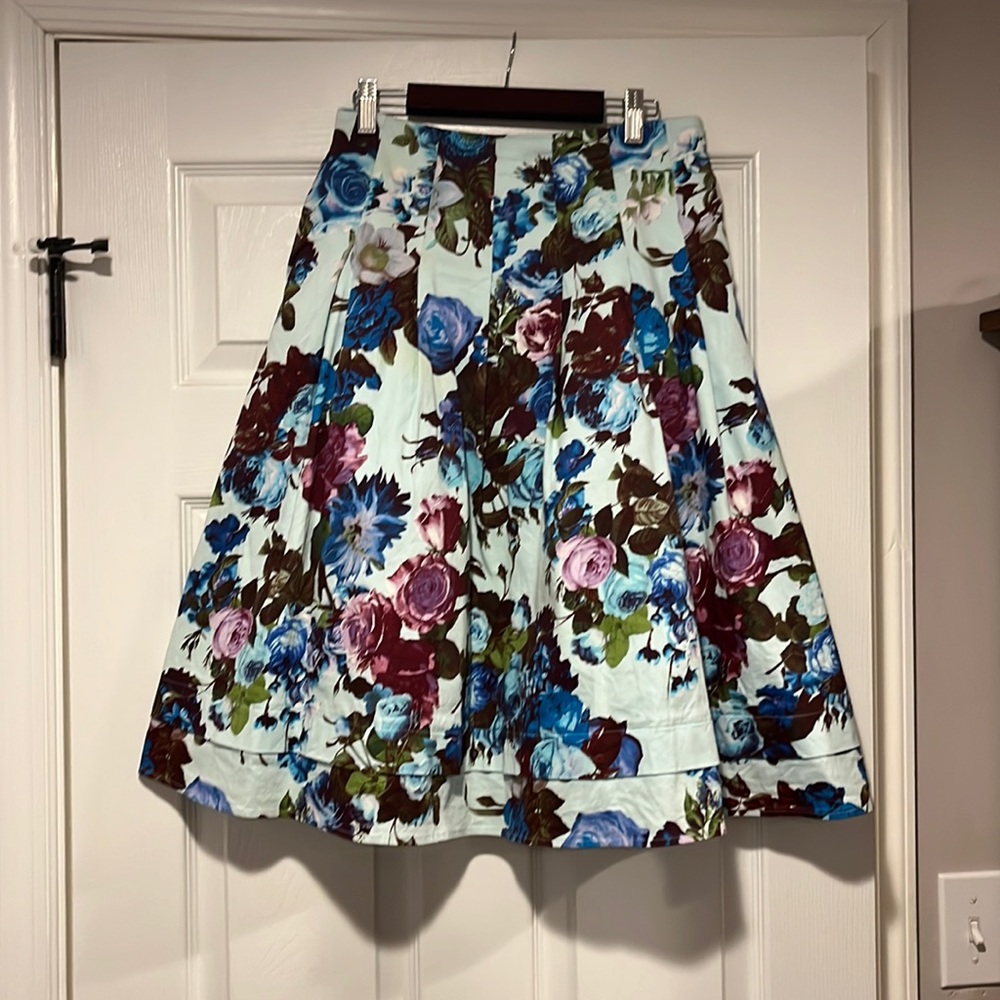 ModCloth floral midi skirt